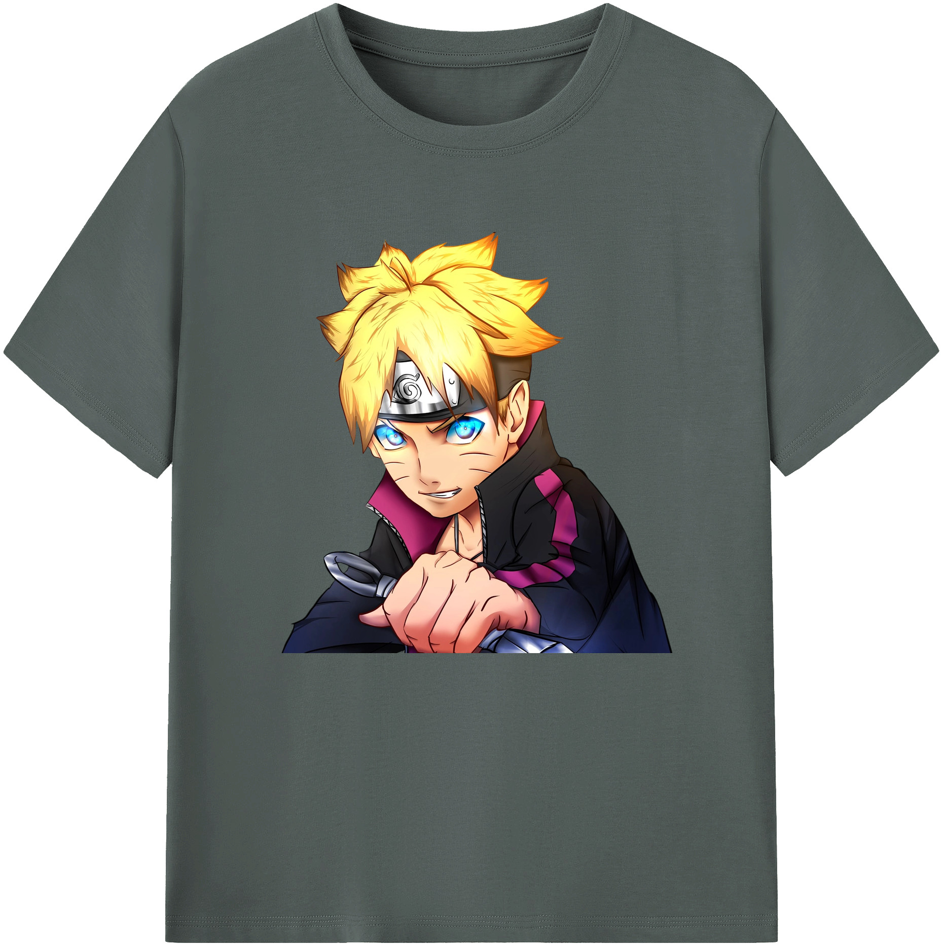 （画像用） NARUTO -ナルト- うずまき ボルト Uzumaki Boruto 綿100％ メンズ半袖Tシャツ｜肌触りやわらか＆通気性
